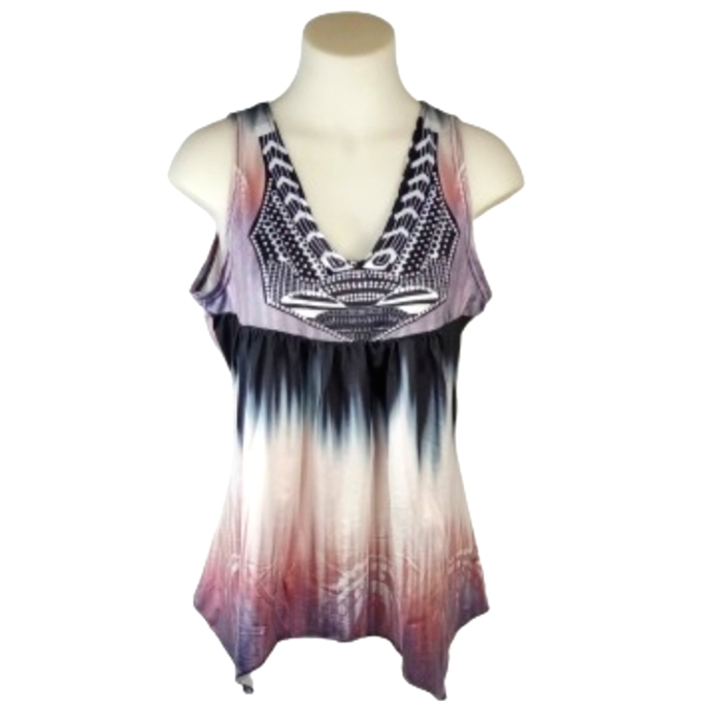 Fancycube Sleeveless Top Sz Lg